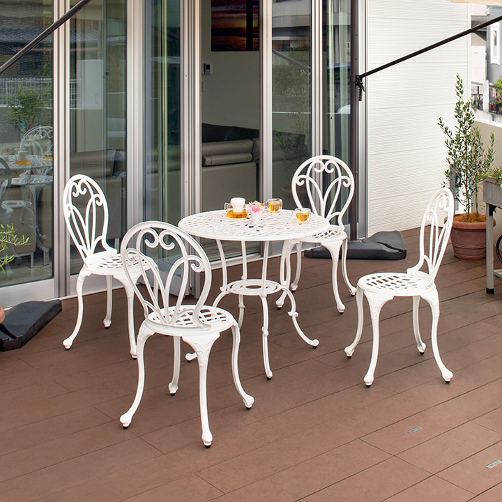 フロール ガーデンチェアー ホワイト /A(ホワイト): テーブル・チェアー・パラソル | タカショー ホームユース