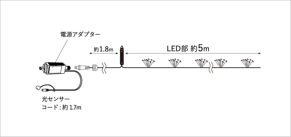 ローボルト LEDクラスター 400球 シャンパンゴールド LGL-CL400C